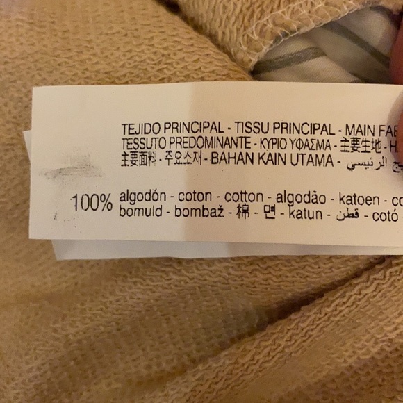 NWT. Zara Beige Contrast Hooded Sweatshirt. Size S. - Picture 7 of 10